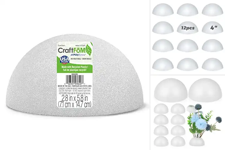 Detailed view of Best White Half Foam Balls For Decorations